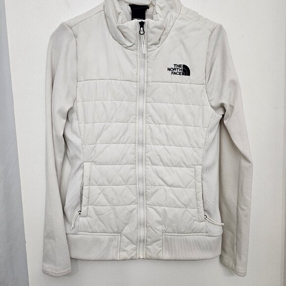 The North Face Jacket S Womens Cream Full Zip Lined Mock Neck Long Sleeve - Picture 1 of 8